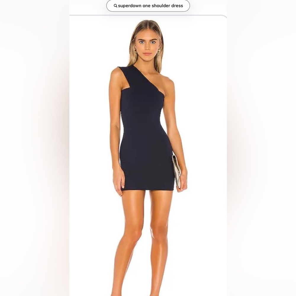 Elegant superdown  One-Shoulder Navy Dress